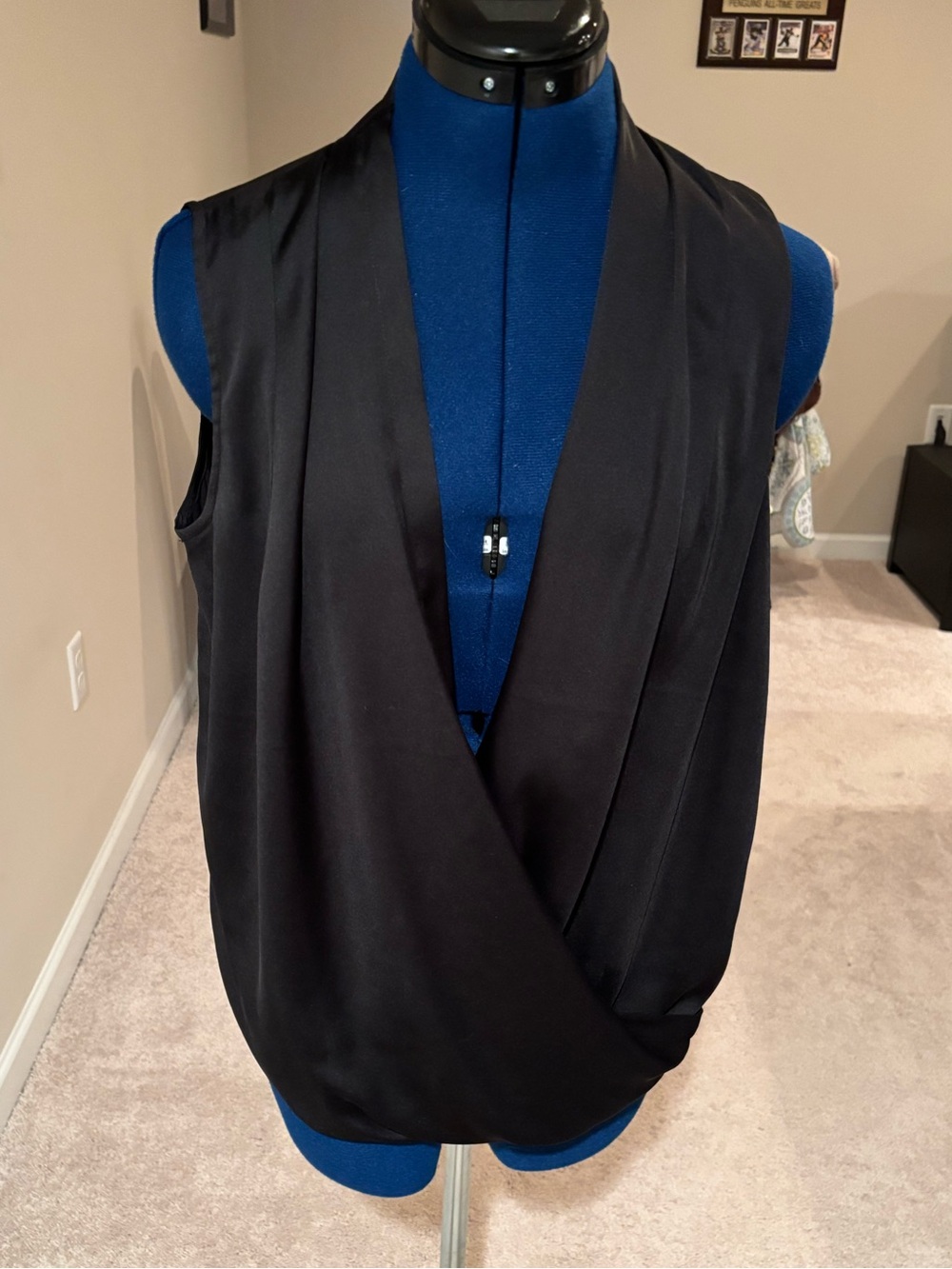 The Limited Black Draped V-Neck Sleeveless Camisole